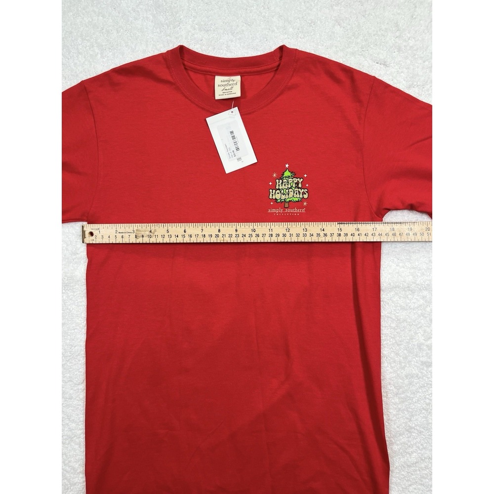 Simply Southern Shirt Womens Small Red Long Sleeve Santa Believe Christmas Tee - Picture 6 of 8